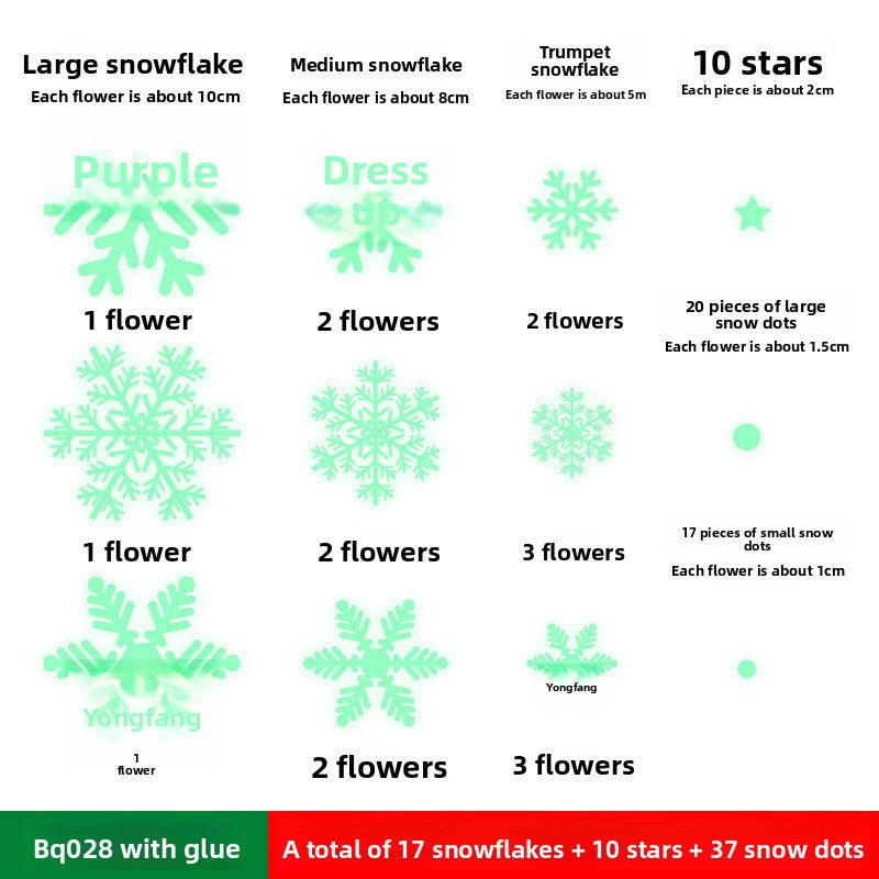 Luminous Christmas Snowflake Decoration Stickers