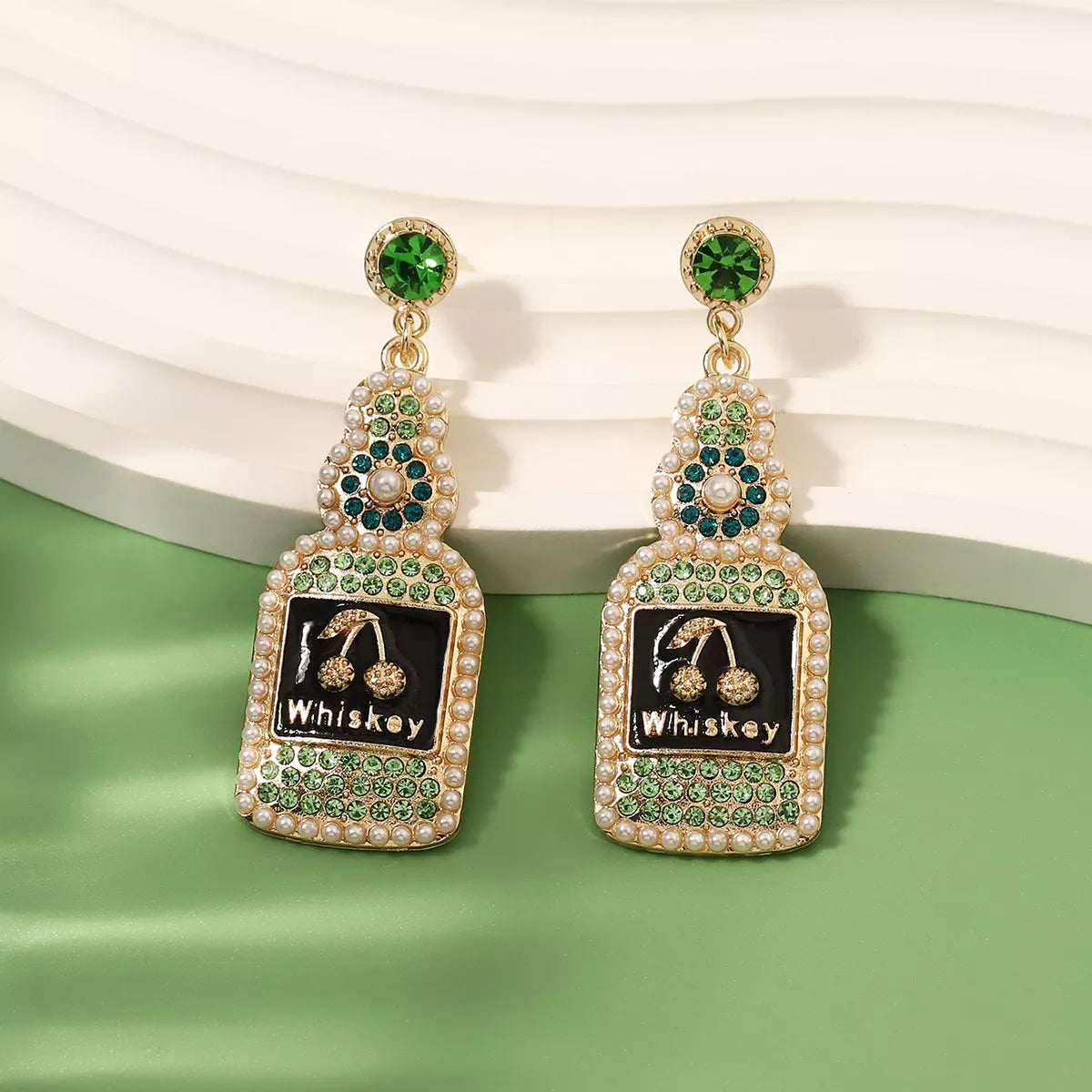 Whiskey Bottle Dangle Earrings