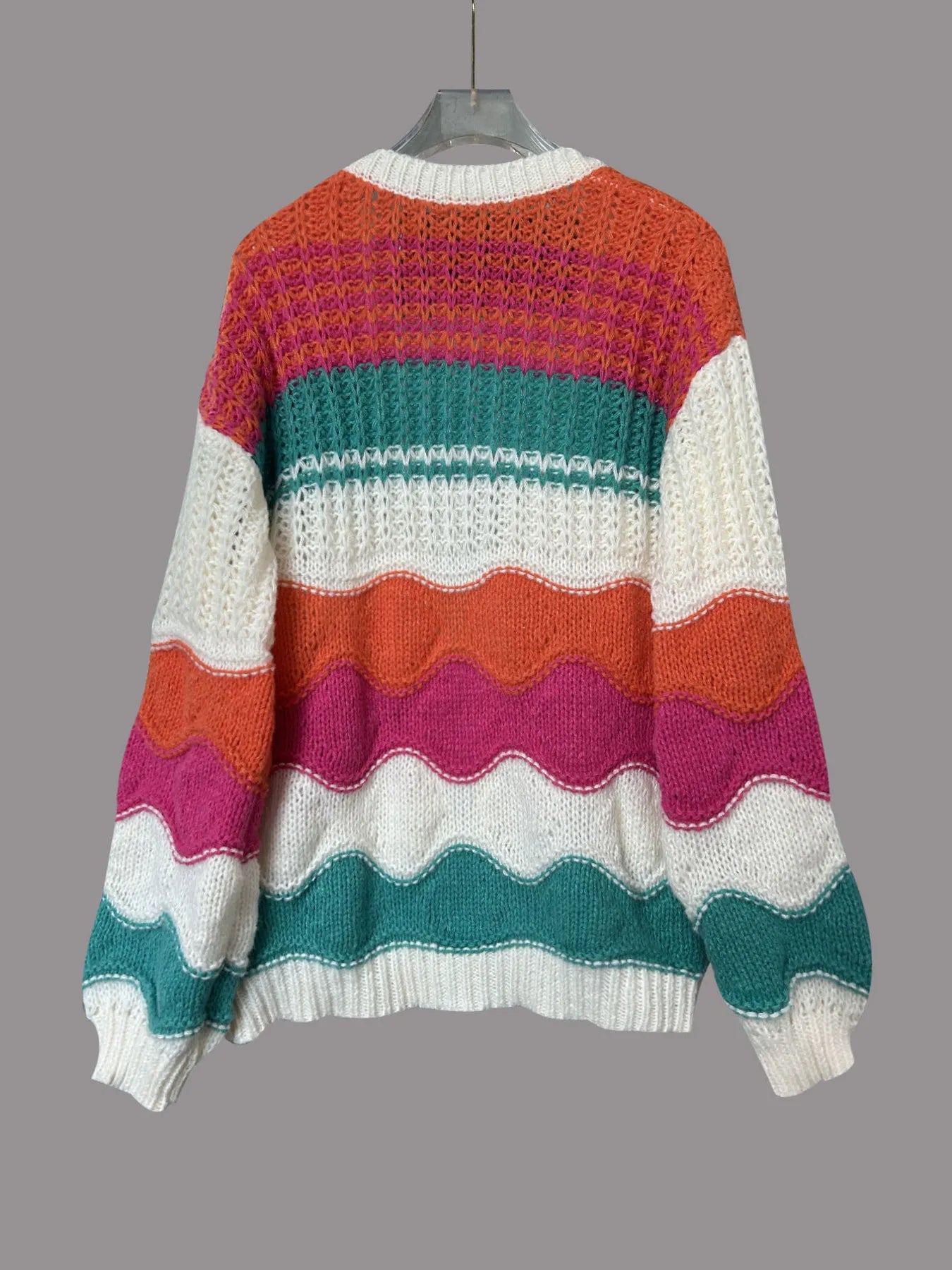 Color Block Open Front Cardigan