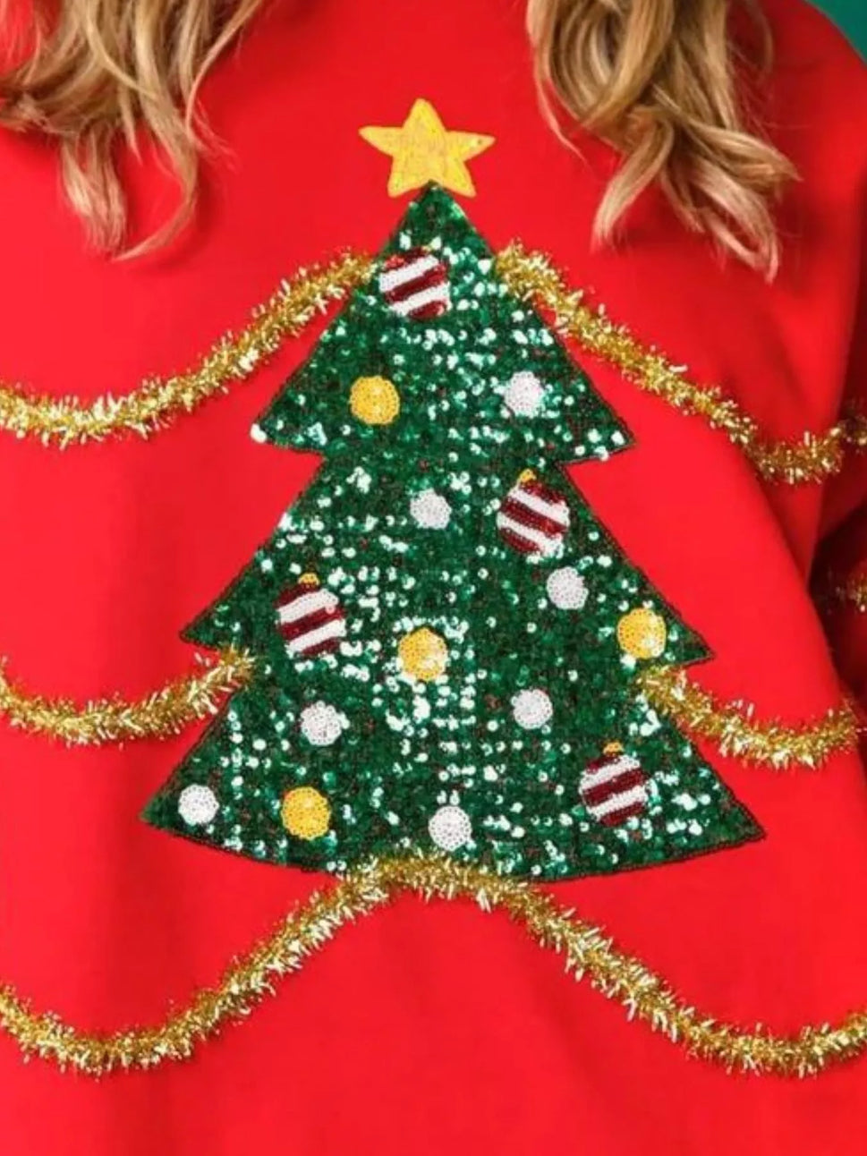 Christmas Tree Round Neck Sweatshirt
