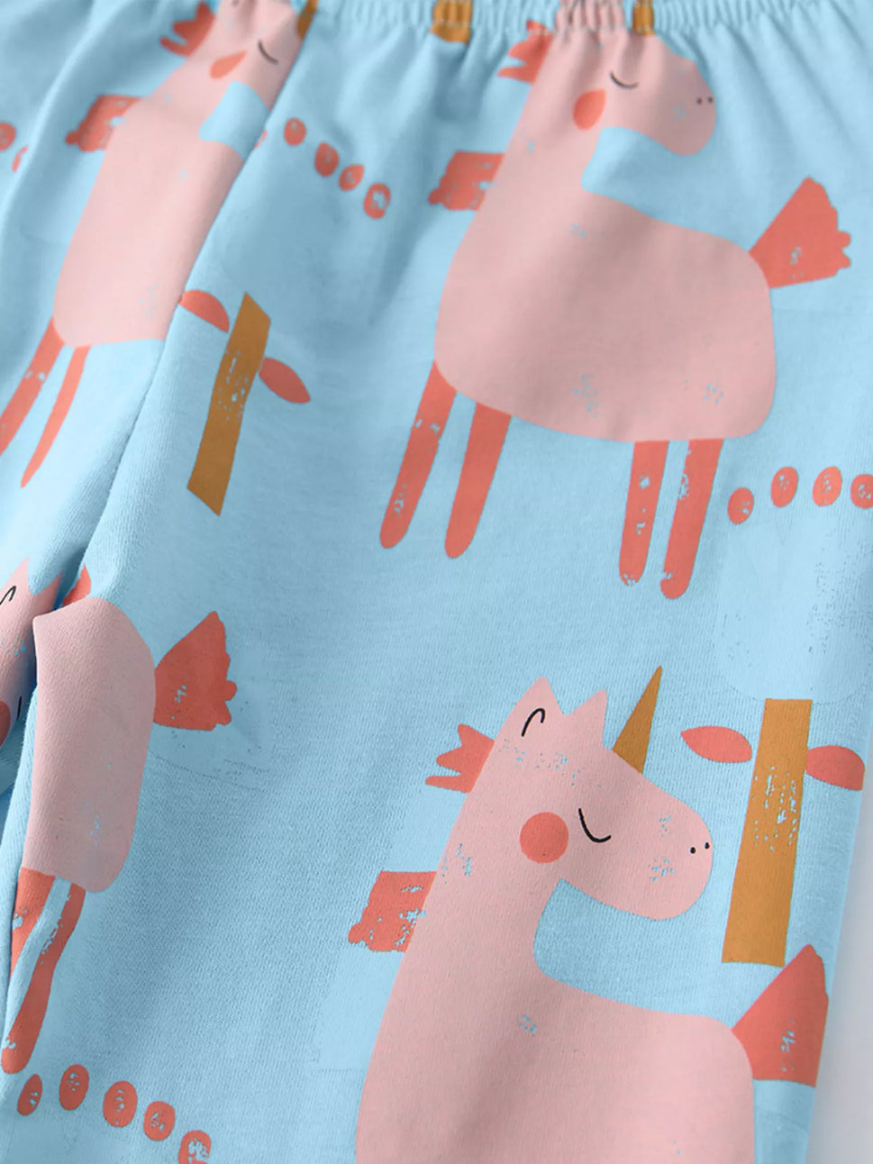 Children's Unicorn Print Long Sleeve Top and Pants Set