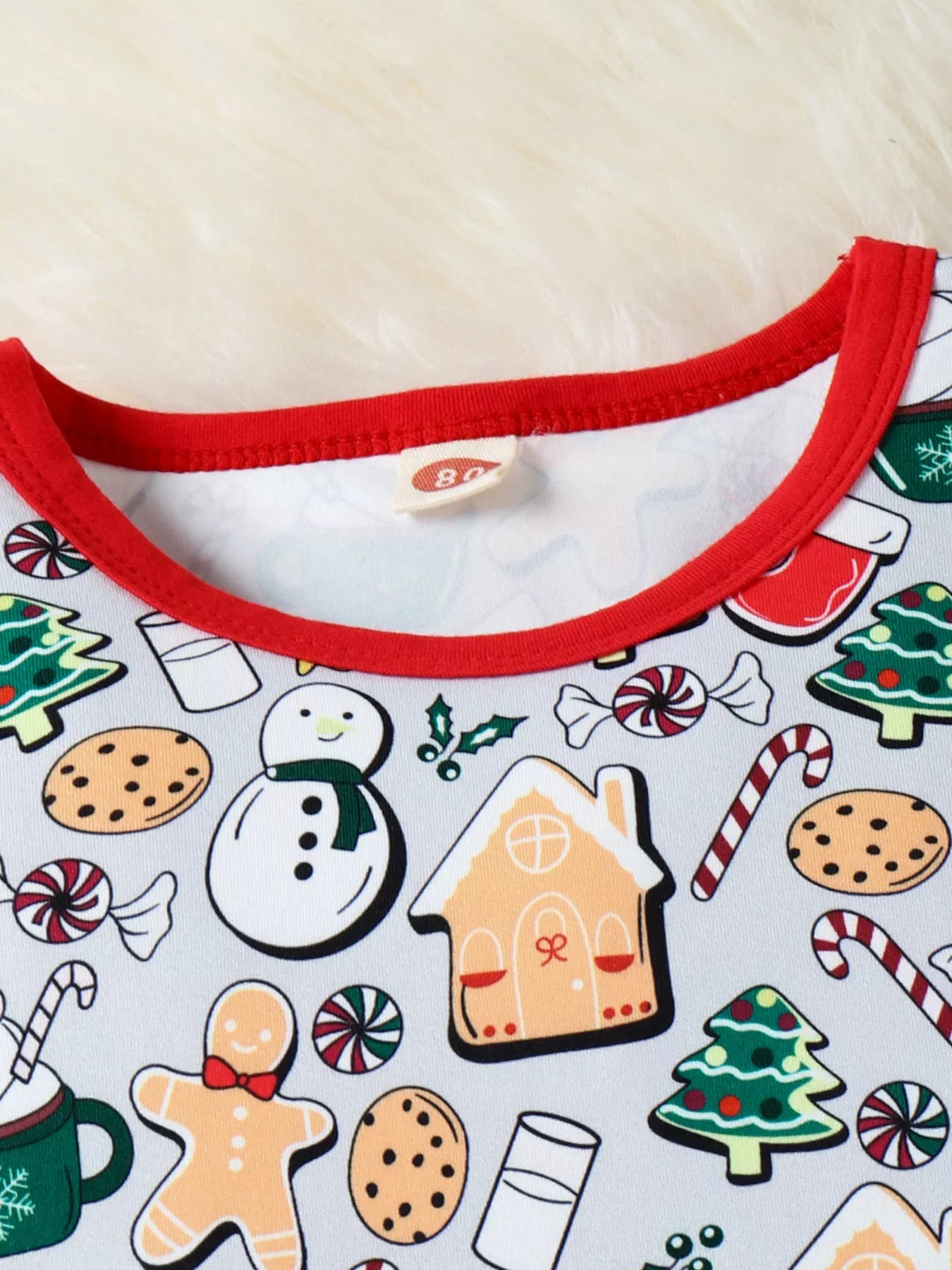 Children's Christmas Print Top and Pants Set