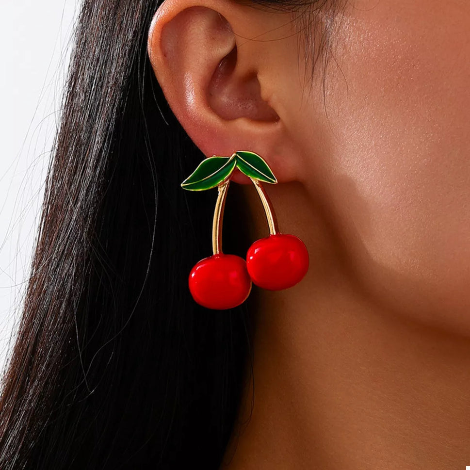 18K Gold-Plated Cherry Earrings
