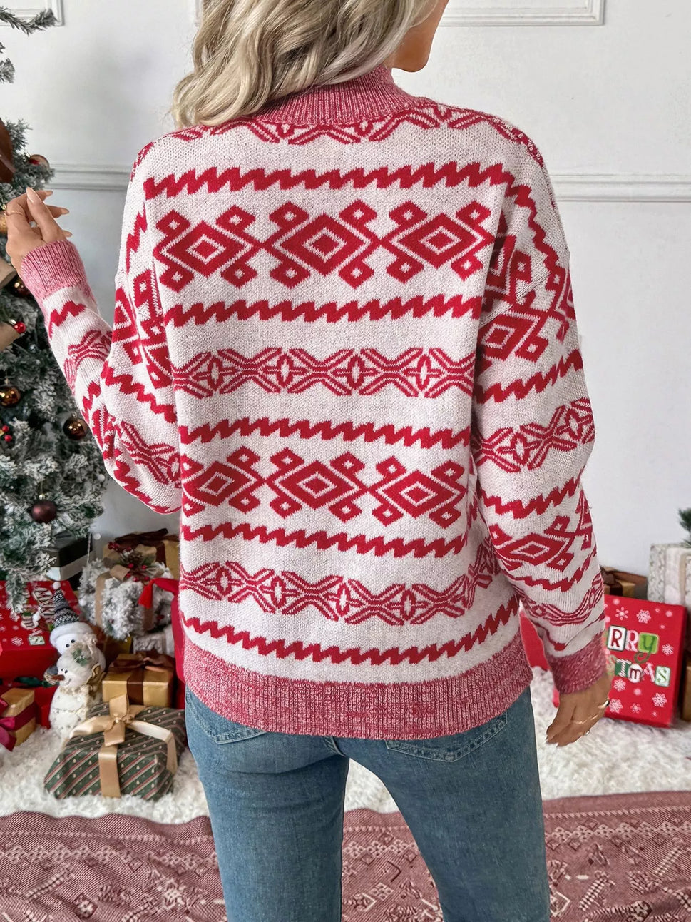 CHEERS Christmas Round Neck Long Sleeve Sweater