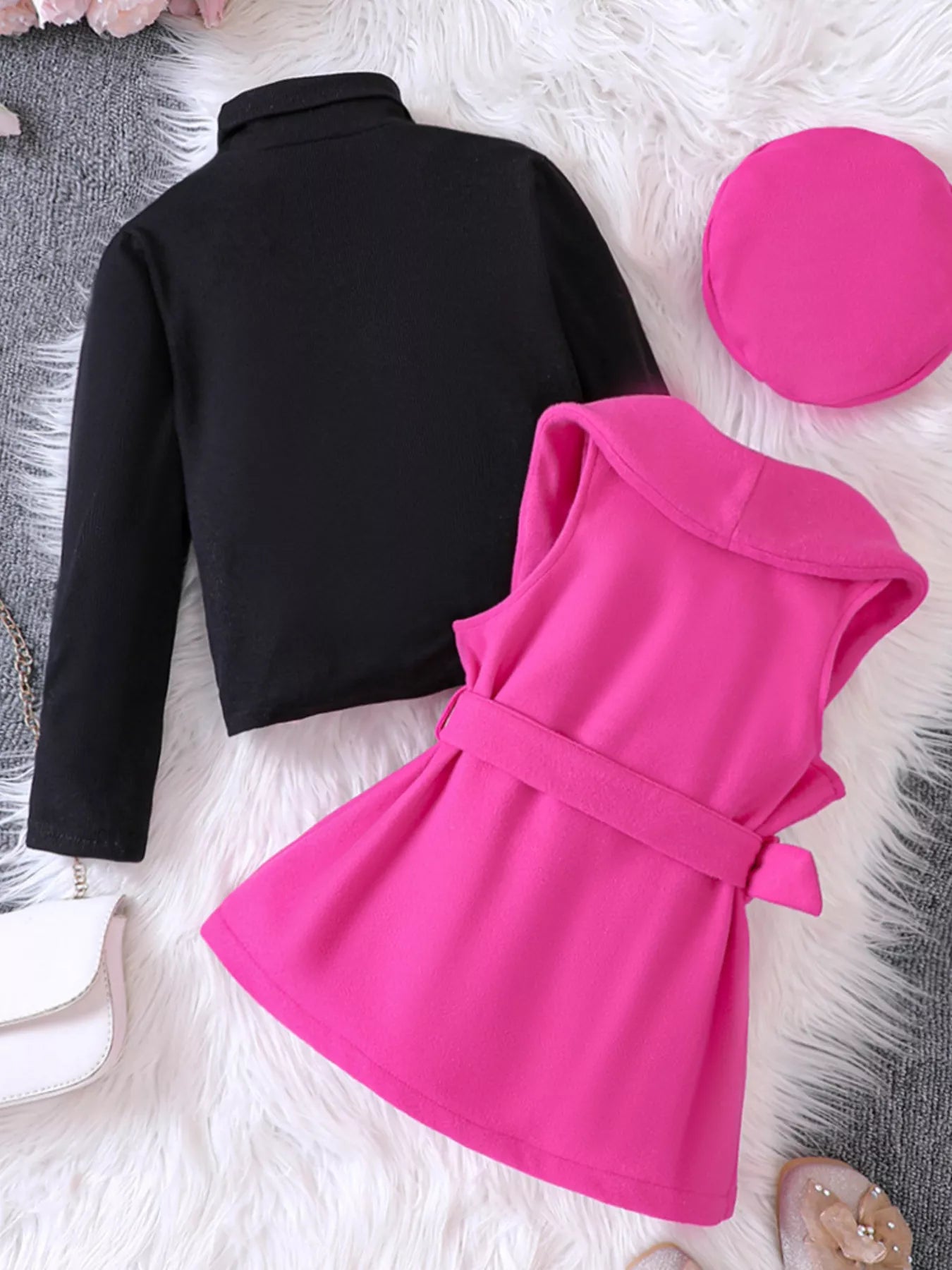 Children's Vest & Top & Beret 3-Piece Set