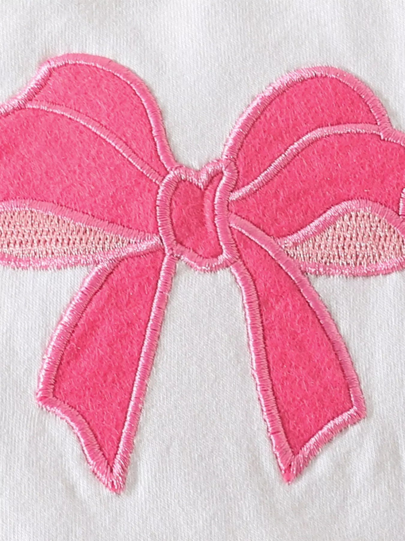 Children's Bowknot Print Ruffle Trim 3 Piece Set