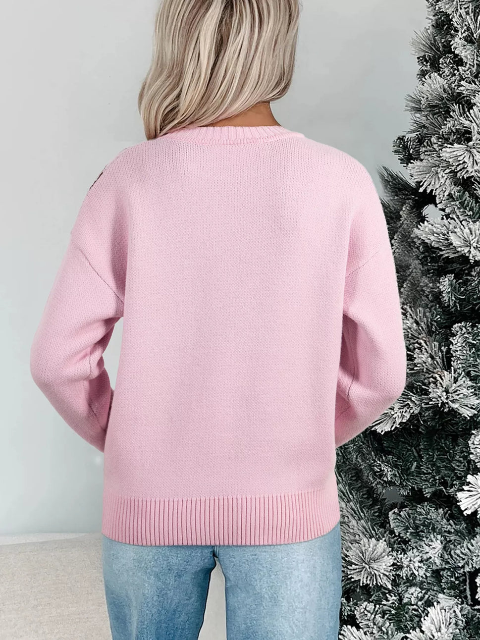 Christmas Ginger Bread Man Round Neck Casual Sweater