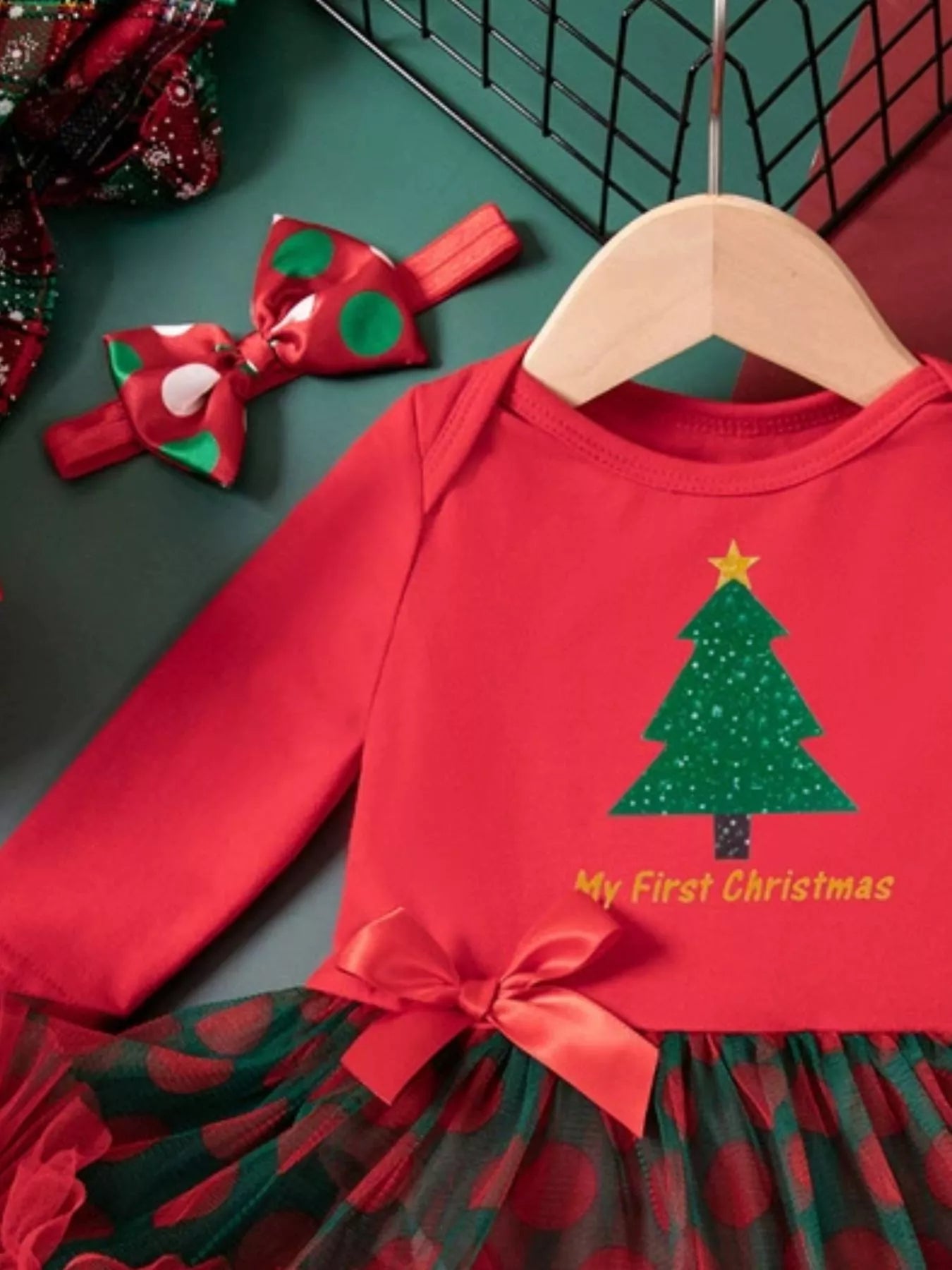 Children's Christmas Stocking Tulle Ruffle Dress