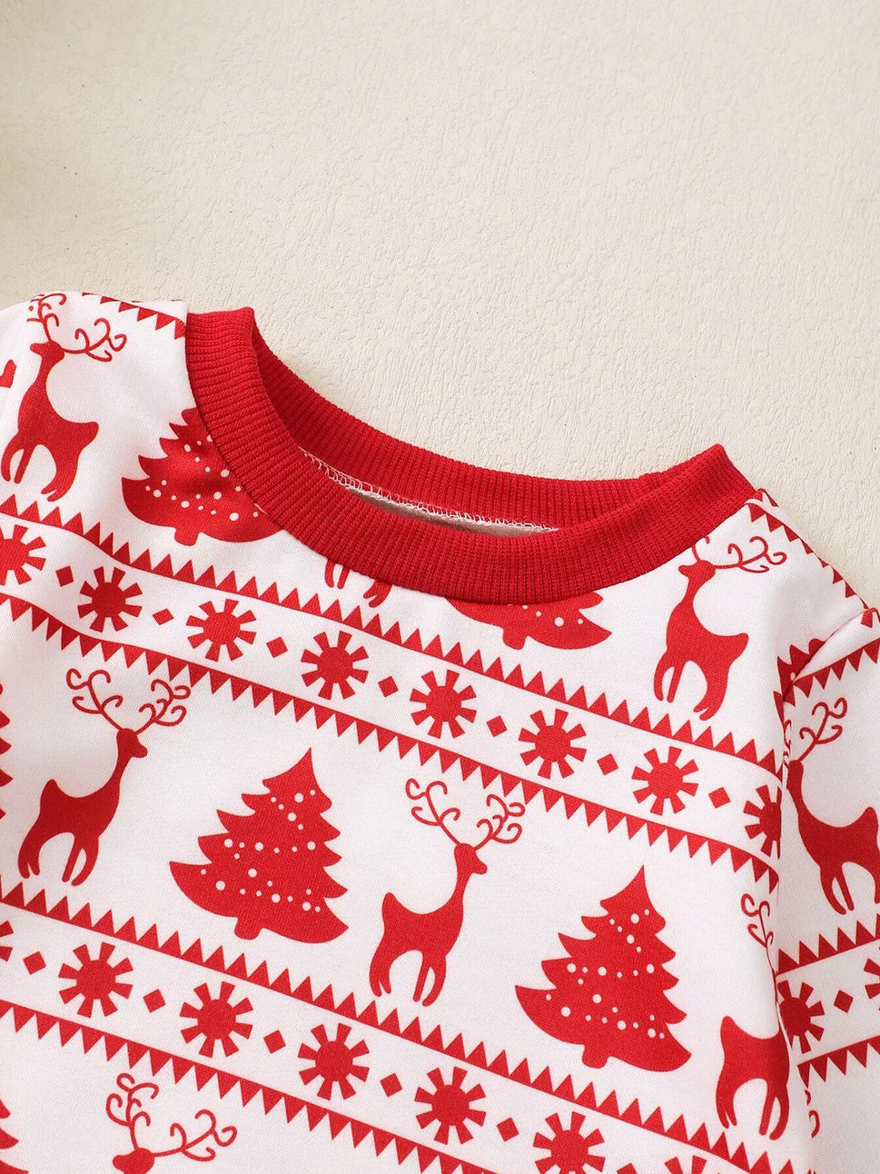 Children's Christmas Reindeer & Tree Print Top and Pants Set