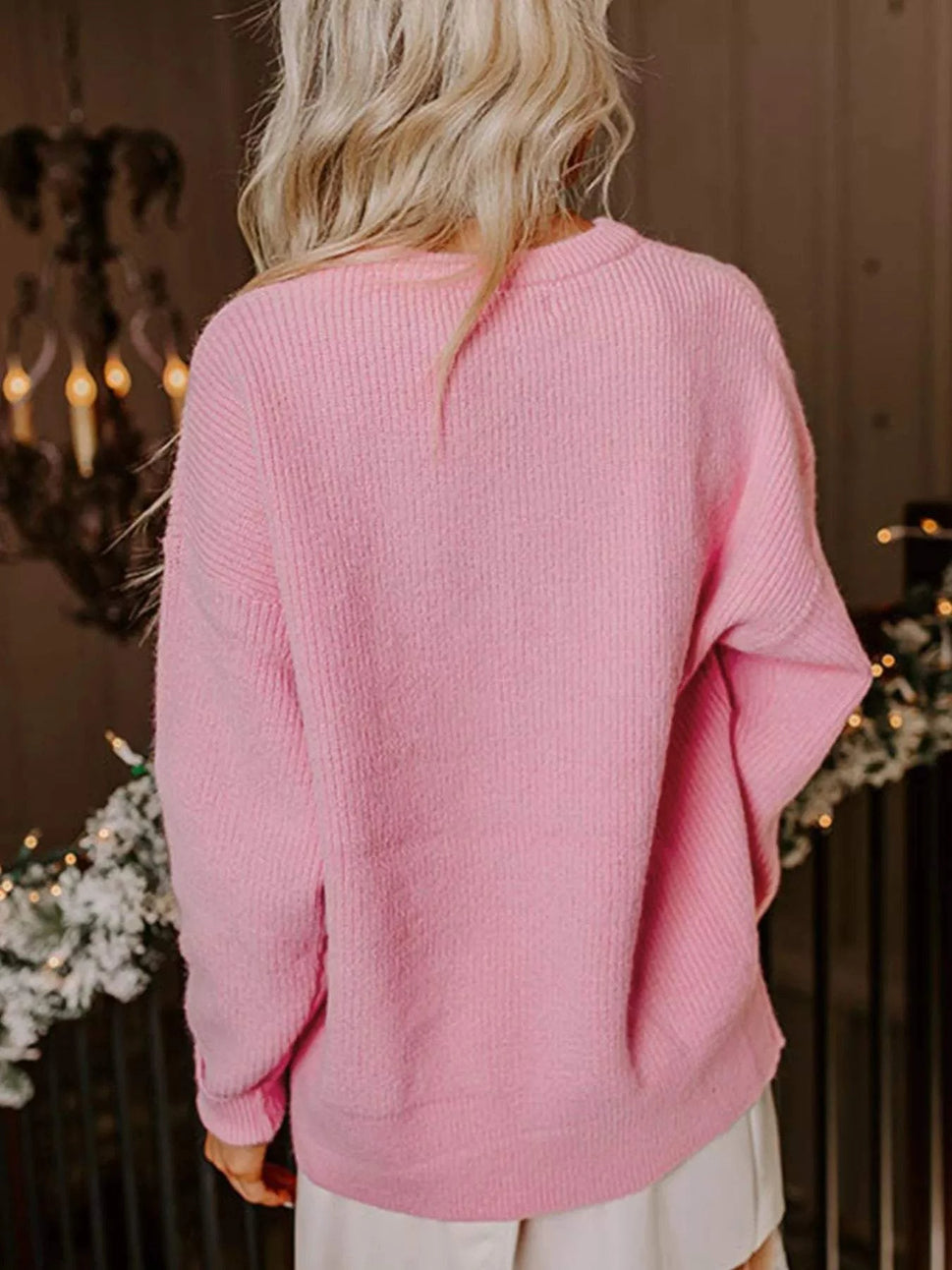 Merry Candy Cane Christmas Crew Neck Sweater