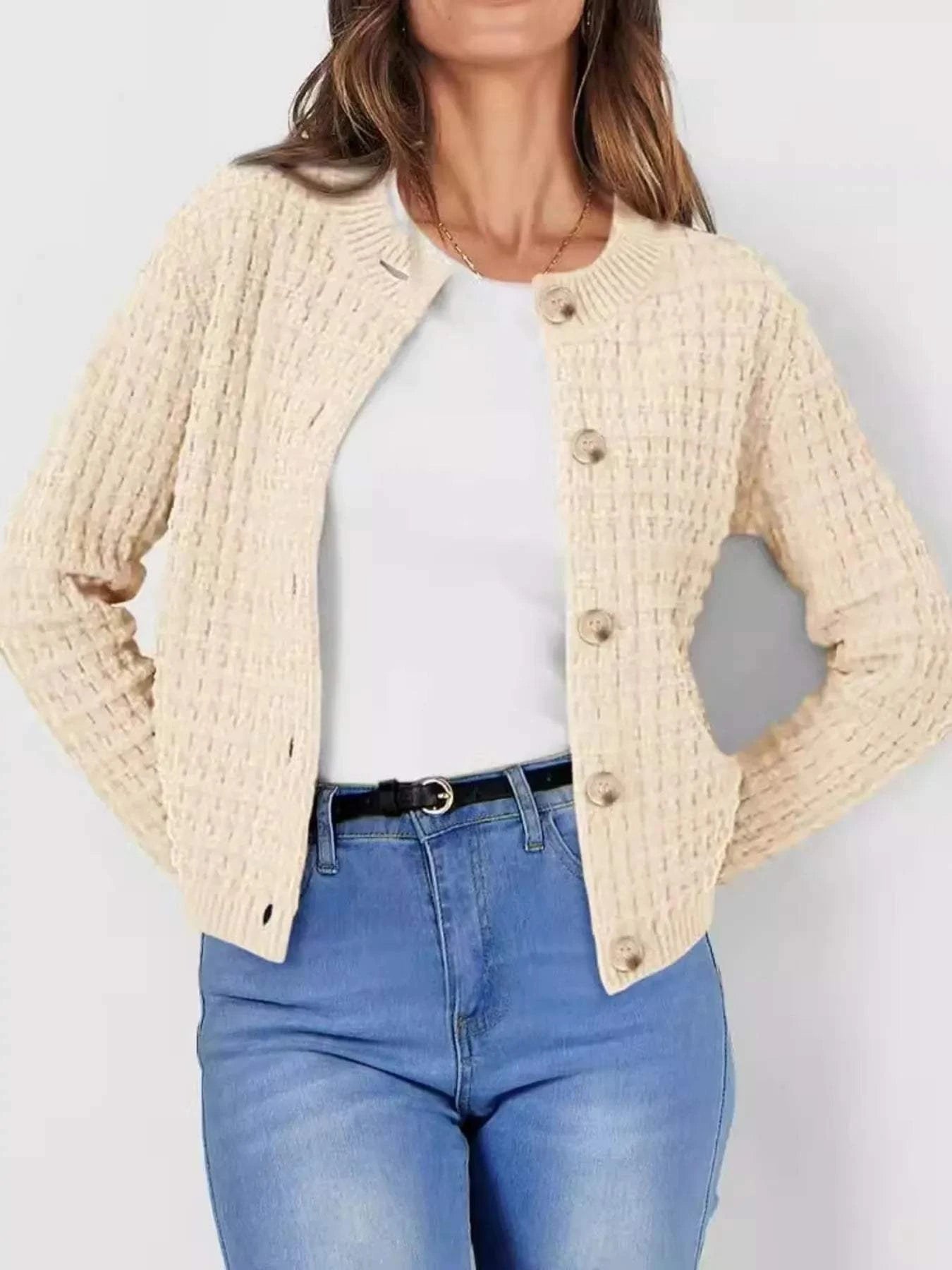 Button-Up Long Sleeve Cardigan