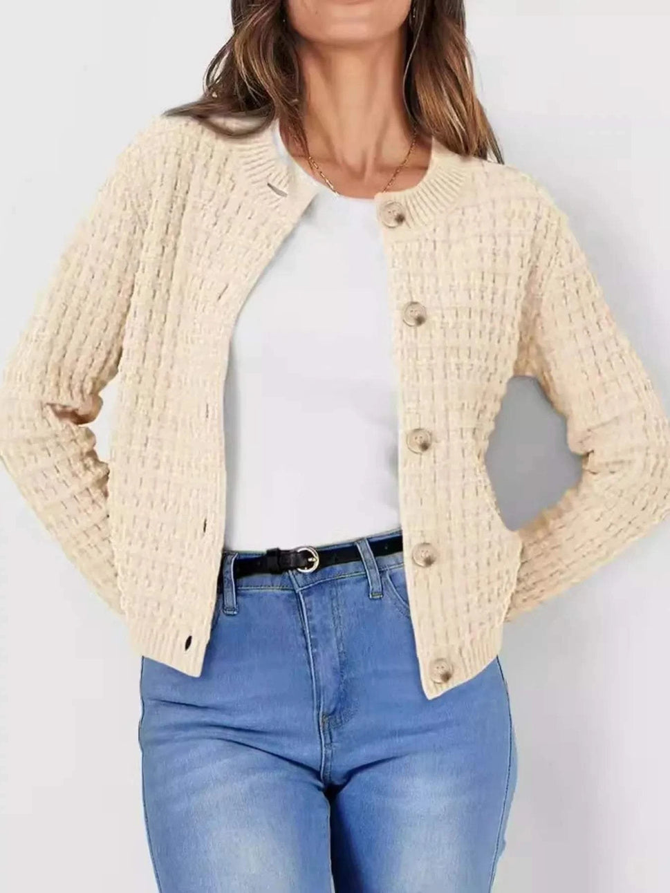 Button-Up Long Sleeve Cardigan