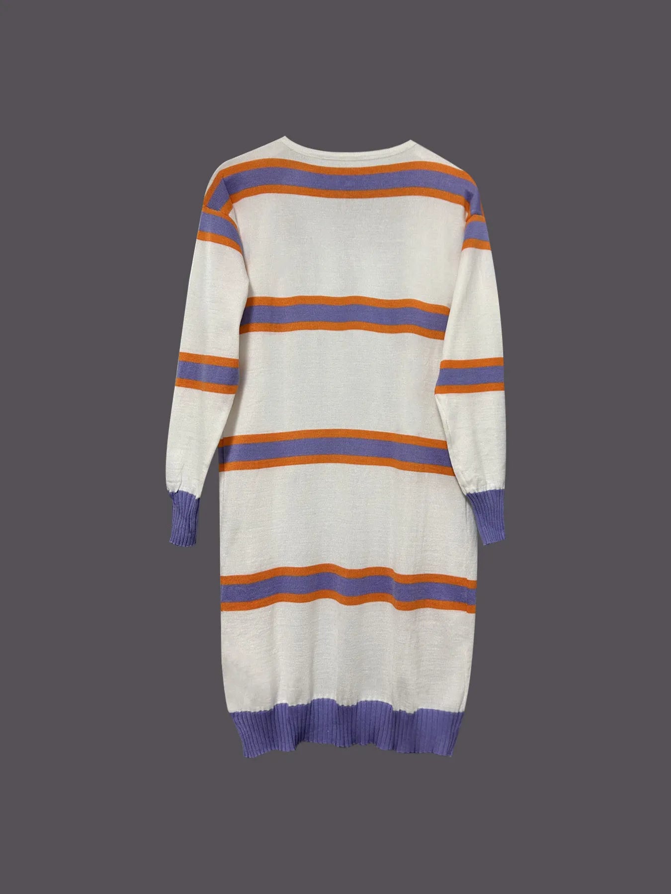 Striped Open Front Longline Cardigan