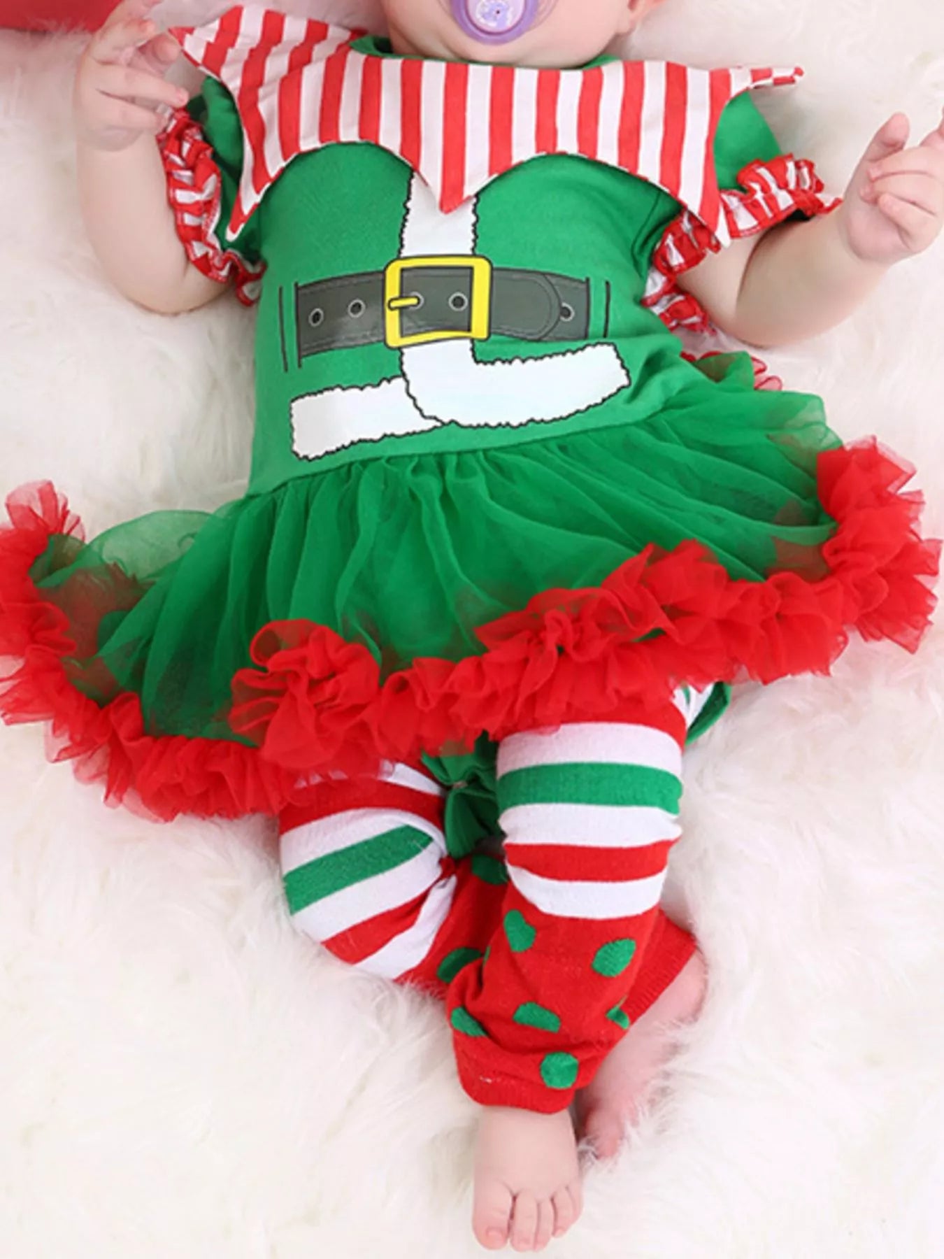 Children's Christmas One-Piece Dress 3 Piece Set