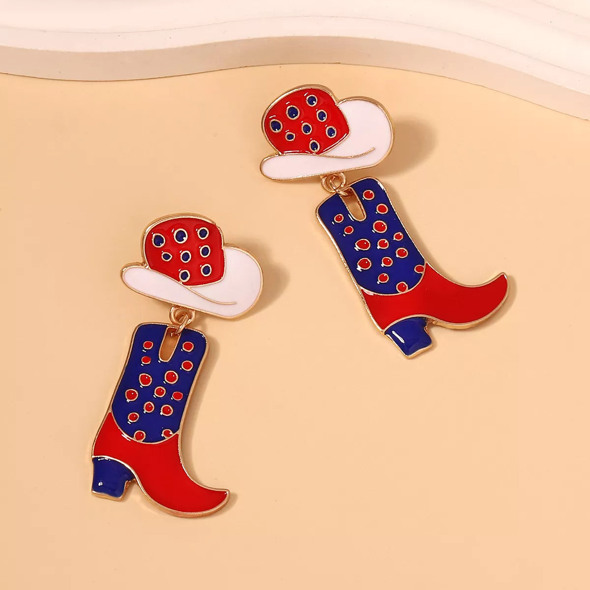 Cowgirl Boot and Hat Dangle Earrings