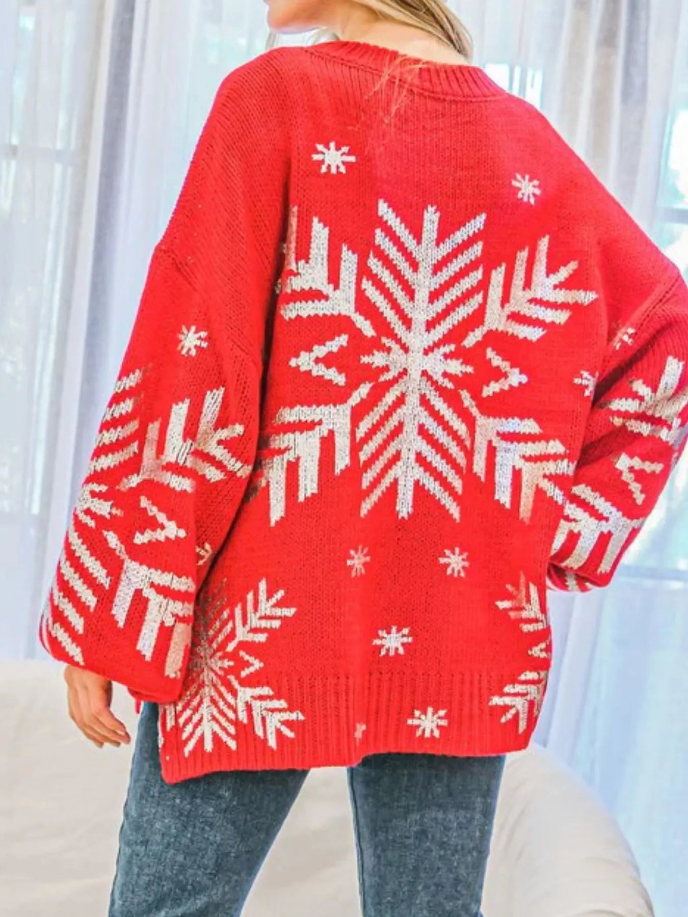 Christmas Snowflake Long Sleeve Sweater