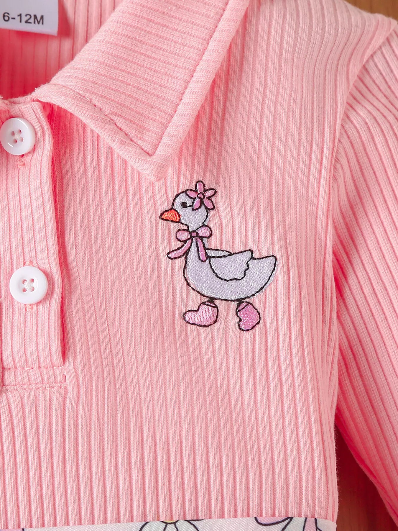 Children's Embroidered Ribbed Polo Shirt & Pleated Skirt Set