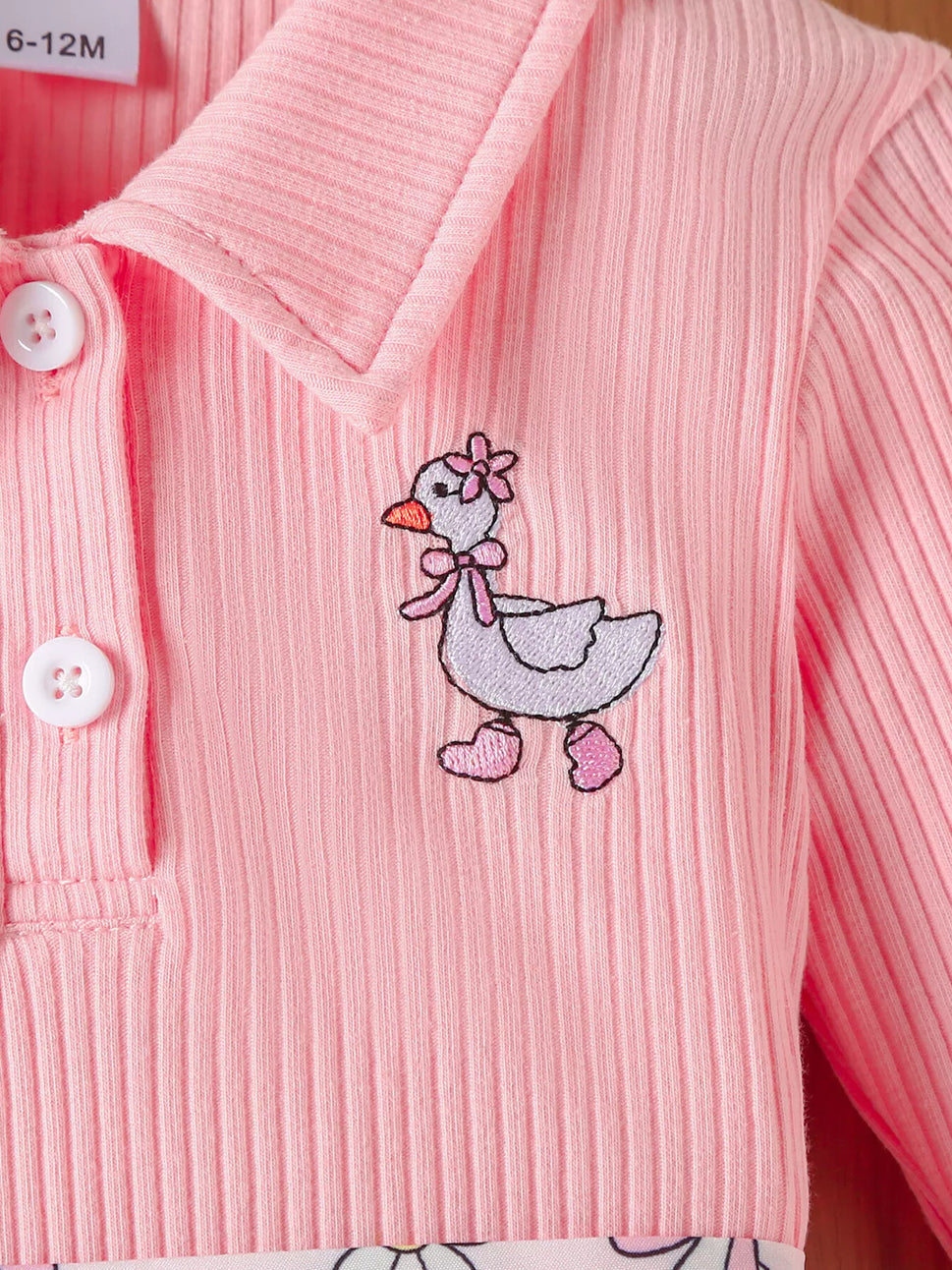 Children's Embroidered Ribbed Polo Shirt & Pleated Skirt Set