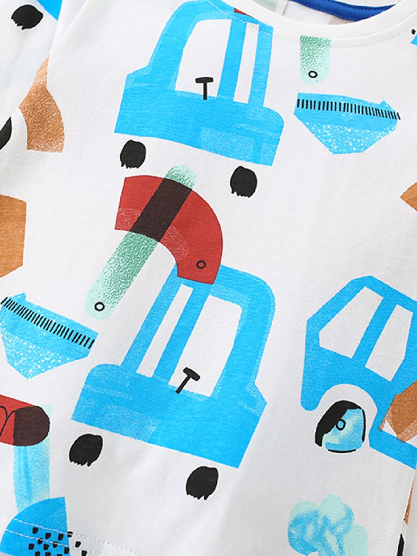 Children's Cartoon Truck Top and Pants Set