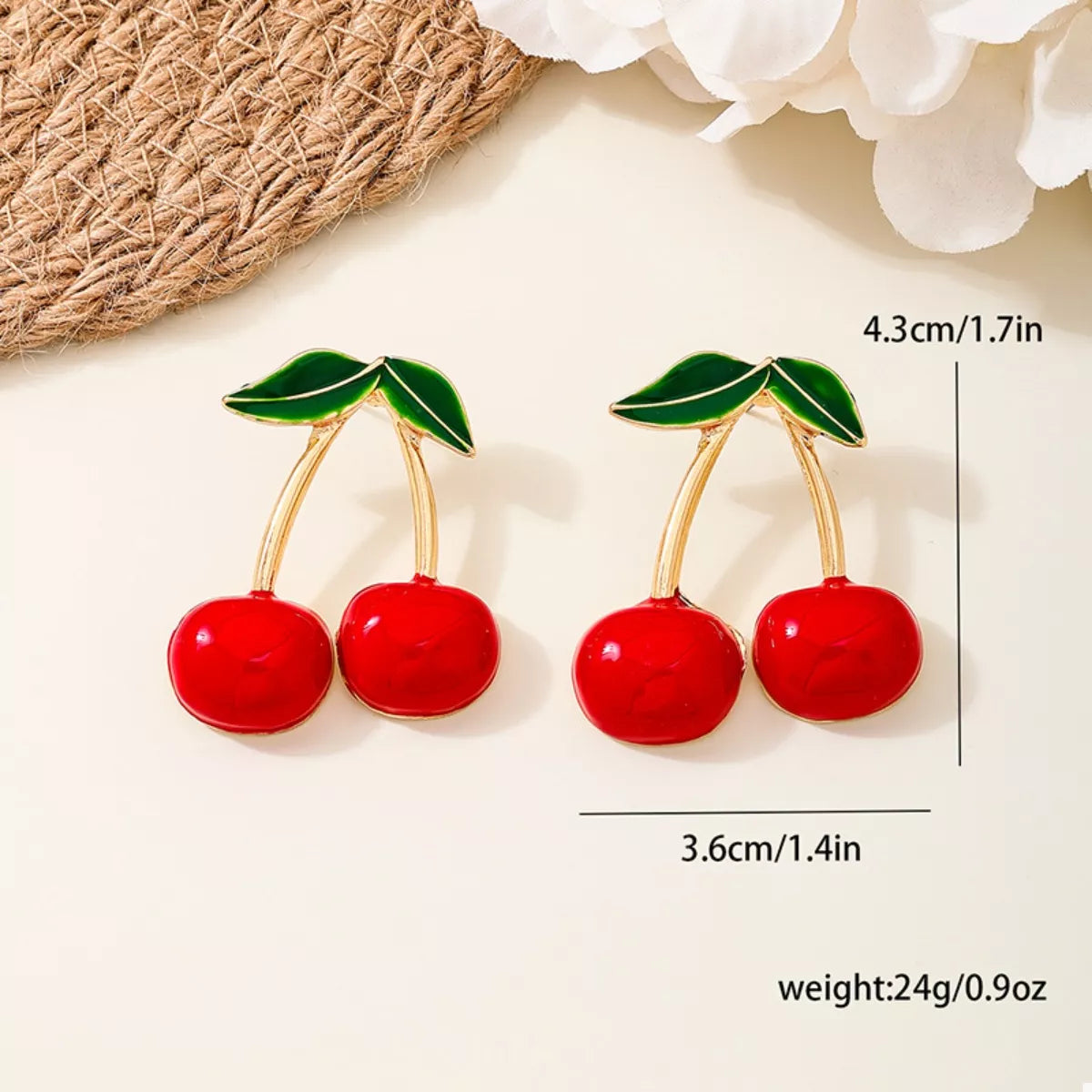 18K Gold-Plated Cherry Earrings