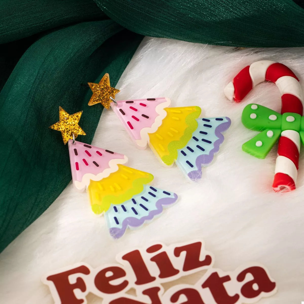 Christmas Tree Dangle Earrings