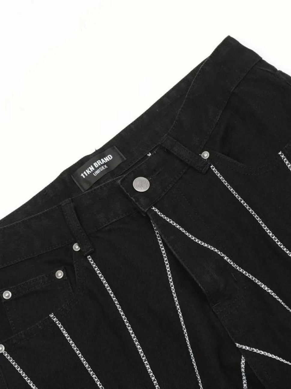 Men's Spider Web Embroidered Flared Jeans