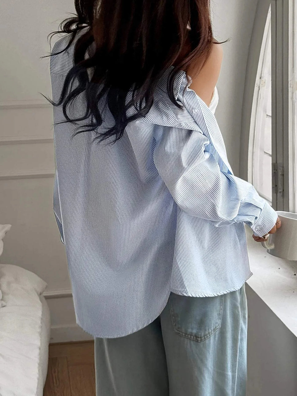 Striped Button-Down Relaxed Fit Shirt