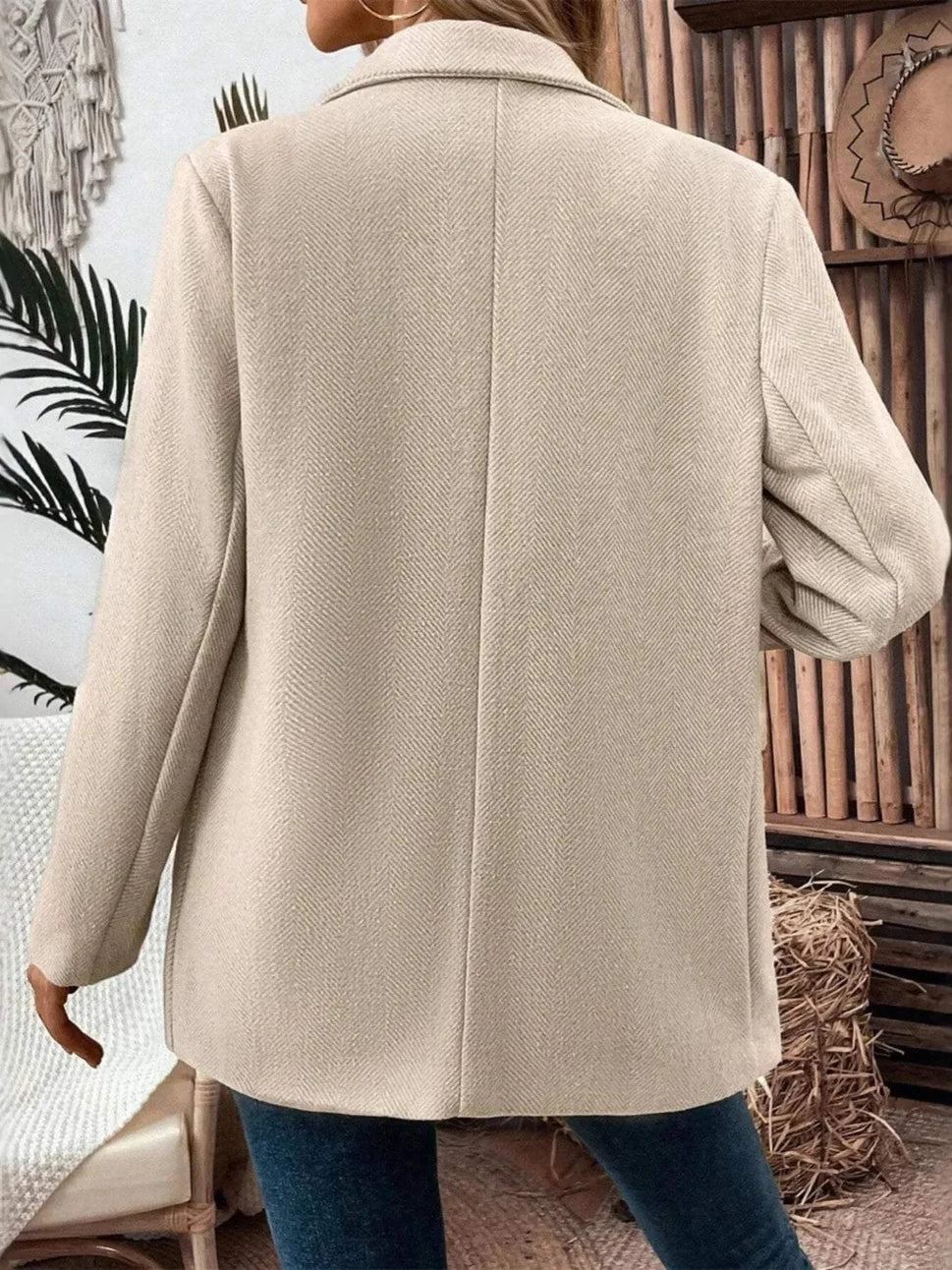 Lapel Collar Long Sleeve Blazer